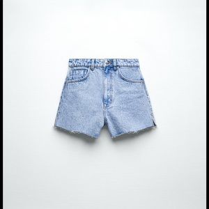 NWT ZARA high rise denim short light blue size 0